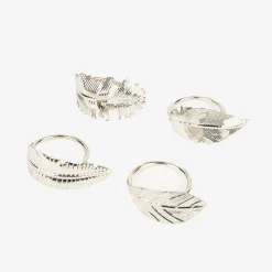 Set de 4 servilleteros de metal plateados^Casa Viva Discount