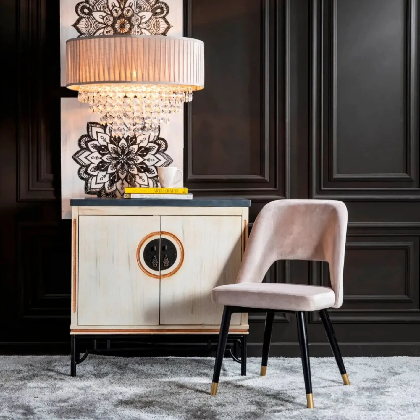 Set de 2 sillas de comedor velvet gris Mayah 56x49x83cm^Casa Viva Hot