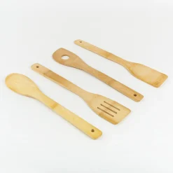 Set de 4 utensilios con portautensilios de bambú^Casa Viva Best