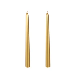 Set de 2 velas candelabro oro 25cm^Casa Viva New