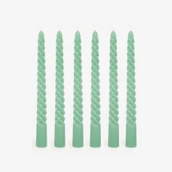 Set de 6 velas decorativas para candelabro verde Ø2x20cm^Casa Viva Clearance