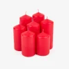 Set de 7 velas decorativas pilar rojas^Casa Viva