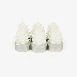 Set de 6 velas tealight piña blancas^Casa Viva
