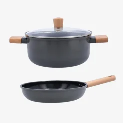 Set de sartén y cacerola de aluminio antiadherente apta para inducción Elios Ø24cm^Casa Viva Discount