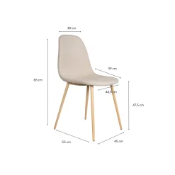 Silla de comedor beige Concept 45x55x86cm^Casa Viva Discount