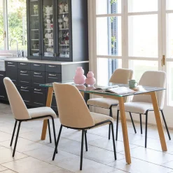 Silla de comedor borreguito beige Mina 49x60x91cm^Casa Viva Hot