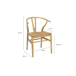 Silla de comedor de madera de olmo Irma 49x42x78cm Clau&Chloe^Casa Viva Online