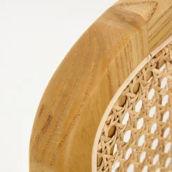 Silla de comedor de madera de olmo y ratán gris Leonor 47,5x63,5x82cm Clau&Chloe^Casa Viva Best