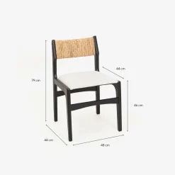 Silla de comedor de madera de olmo negra Jana 48x44x79cm Clau&Chloe^Casa Viva Best