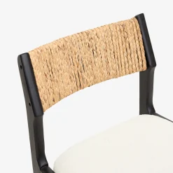 Silla de comedor de madera de olmo negra Jana 48x44x79cm Clau&Chloe^Casa Viva Best
