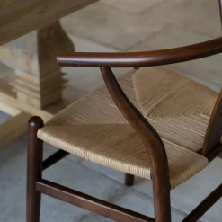 Silla de comedor de madera de olmo marrón oscuro Irma 49x42x78cm Clau&Chloe^Casa Viva Online