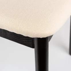 Silla de comedor de ratán y lino Cibran 46x42x85cm Clau&Chloe^Casa Viva