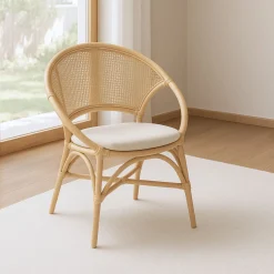 Silla de comedor de ratán beige Milos 77x70x84cm^Casa Viva Best