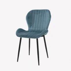 Silla de comedor de terciopelo azul Lydia 54x50x86cm Clau&Chloe^Casa Viva Sale