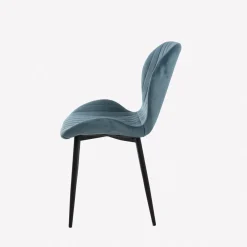Silla de comedor de terciopelo azul Lydia 54x50x86cm Clau&Chloe^Casa Viva Sale