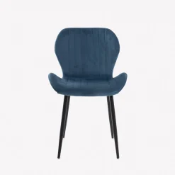 Silla de comedor de terciopelo azul oscuro Lydia 54x50x86cm Clau&Chloe^Casa Viva