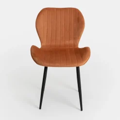 Silla de comedor de terciopelo naranja Lydia 54x50x86cm Clau&Chloe^Casa Viva New