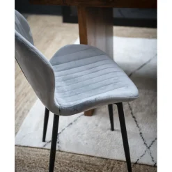 Silla de comedor de terciopelo gris Lydia 54x50x86cm Clau&Chloe^Casa Viva