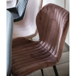 Silla de comedor de terciopelo rosa Lydia 54x50x86cm Clau&Chloe^Casa Viva Sale
