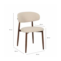 Silla de comedor efecto madera beige Martina 54x52x76cm Clau&Chloe^Casa Viva