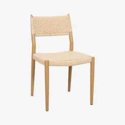 Silla de comedor efecto madera beige Vilma 56x50x82cm Clau&Chloe^Casa Viva