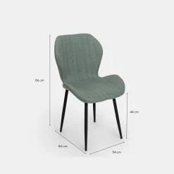 Silla de comedor verde Lydia 54x50x86cm Clau&Chloe^Casa Viva Discount