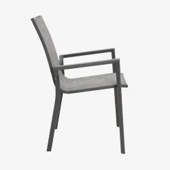 Silla de jardín apilable de aluminio y textilene gris 58x65x91,5cm^Casa Viva Hot