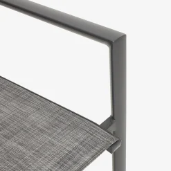 Silla de jardín apilable de aluminio y textilene gris 58x65x91,5cm^Casa Viva Hot