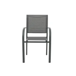 Silla de jardín de aluminio y textilene gris Tabarca 56x62x88cm^Casa Viva Best