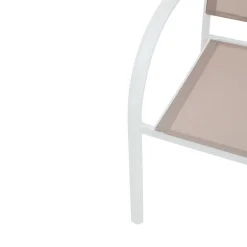 Silla de jardín de aluminio y textilene blanca Tabarca 56x62x88cm^Casa Viva