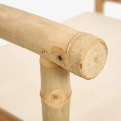 Silla de jardín de director de bambú blanca Chios 58x44x88cm^Casa Viva Online