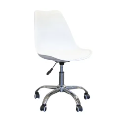 Silla de oficina con ruedas blanca Tulip 48x55x82cm^Casa Viva Best