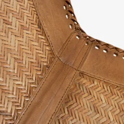 Silla mariposa de cuero y ratán marrón Katy 72x78x92cm^Casa Viva Sale