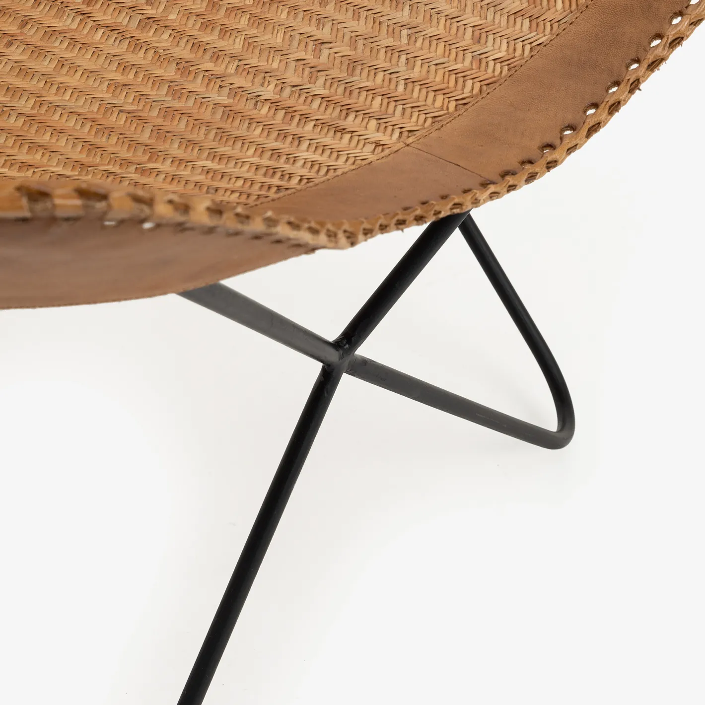 Silla mariposa de cuero y ratán marrón Katy 72x78x92cm^Casa Viva Sale