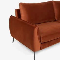 Sofá 3 plazas cobrizo terciopelo Balt 207x90cm Clau&Chloe^Casa Viva Outlet