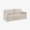 Sofá cama de algodón y lino beige 215x100x97cm^Casa Viva Clearance