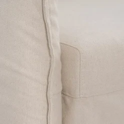 Sofá cama de algodón y lino beige 215x100x97cm^Casa Viva Clearance