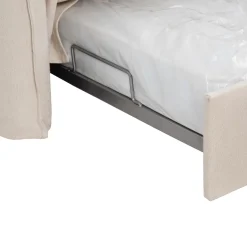 Sofá cama de algodón y lino beige 215x100x97cm^Casa Viva Clearance