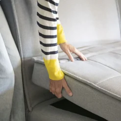 Sofá cama individual gris claro Gael 104x92x84cm^Casa Viva Clearance