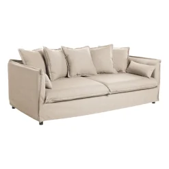 Sofá de 3 plazas beige con cojines 210x104x69cm Clau&Chloe^Casa Viva Sale