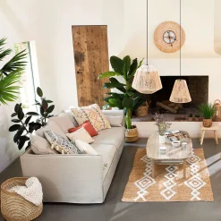 Sofá de 3 plazas beige con cojines 210x104x69cm Clau&Chloe^Casa Viva Sale