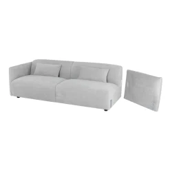 Sofá de 3 plazas de chenilla gris Ezra 216x88x70cm^Casa Viva Clearance