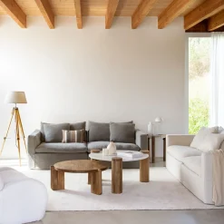 Sofá de 3 plazas de lino beige Aiden 220x110x80 Clau&Chloe^Casa Viva Sale