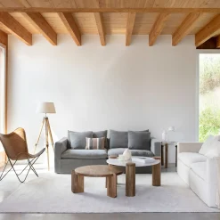 Sofá de 3 plazas de lino gris Aiden 220x110x80cm Clau&Chloe^Casa Viva Outlet