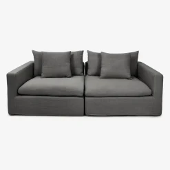 Sofá de 3 plazas de lino gris Aiden 220x110x80cm Clau&Chloe^Casa Viva Outlet