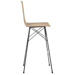 Taburete alto de ratán sintético y metal 45x41x113cm^Casa Viva Hot