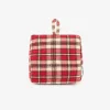 Tope de puerta de algodón cuadros rojos 18x10x17cm^Casa Viva Discount