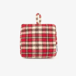 Tope de puerta de algodón cuadros rojos 18x10x17cm^Casa Viva Discount