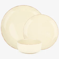 Vajilla de 18 piezas de cerámica blanca Coria^Casa Viva