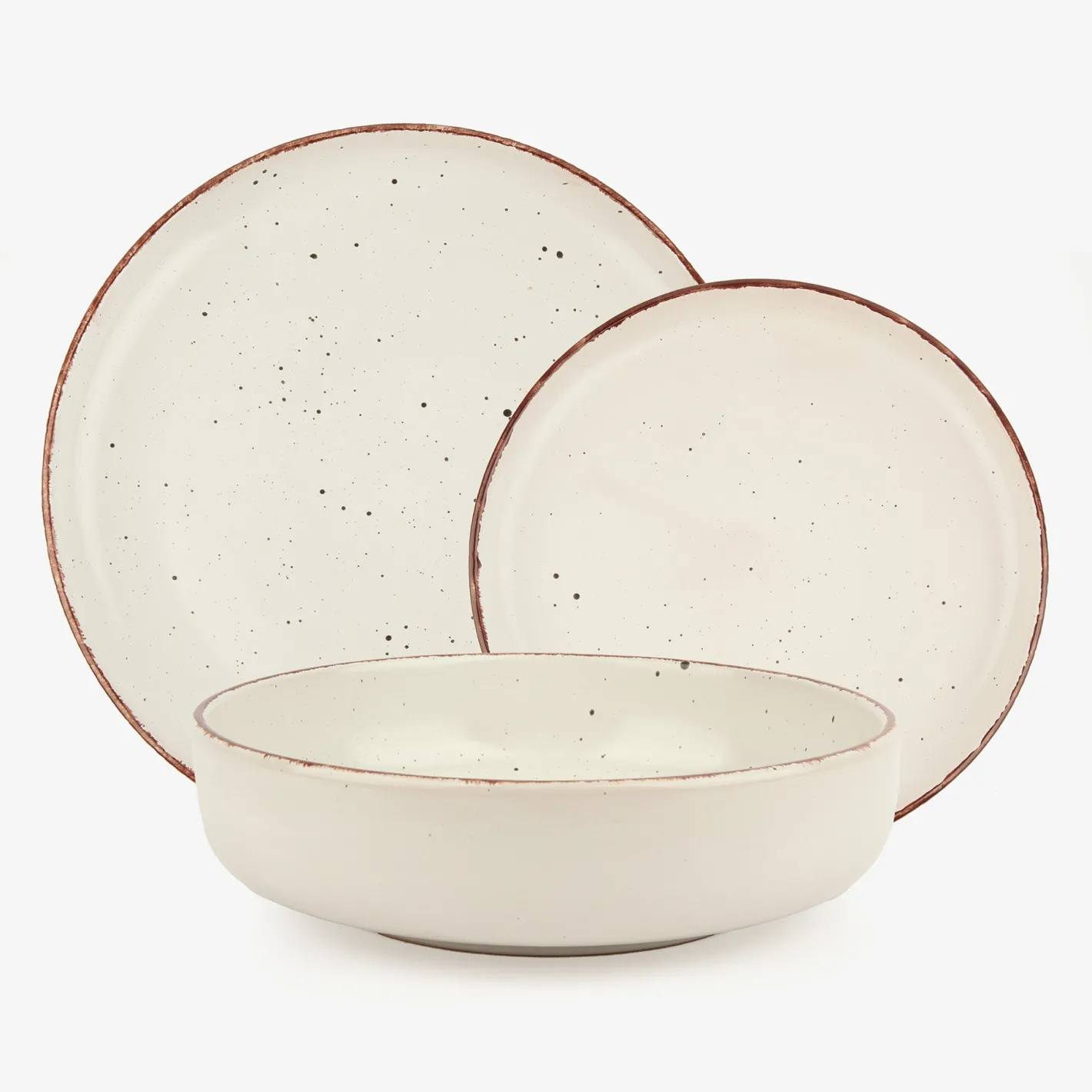 Vajilla de 12 piezas de cerámica beige Iria^Casa Viva Outlet